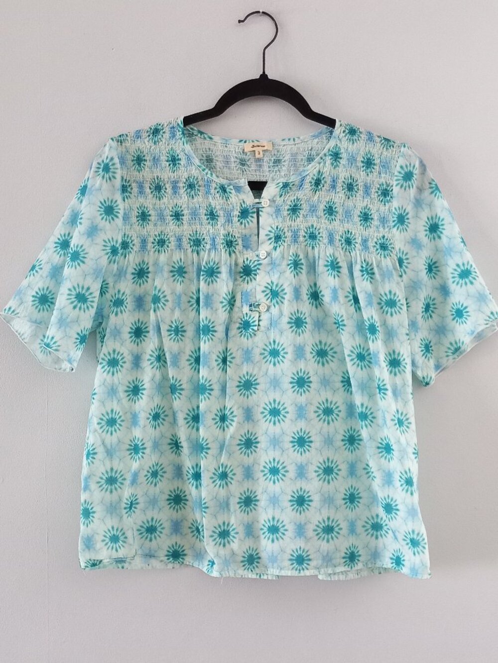 BELLEROSE cotton tie dye floral print blouse